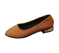Freizeitschuhe für Damen für Arbeit, Dating und Freizeit. Bequemes Slip-On-Design mit geschlossener Zehenpartie und Blockabsatz für den ganzjährigen Gebrauch. (Brown, 38)