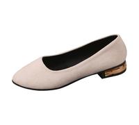 Freizeitschuhe für Damen für Arbeit, Dating und Freizeit. Bequemes Slip-On-Design mit geschlossener Zehenpartie und Blockabsatz für den ganzjährigen Gebrauch. (Beige, 37)