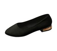 Freizeitschuhe für Damen für Arbeit, Dating und Freizeit. Bequemes Slip-On-Design mit geschlossener Zehenpartie und Blockabsatz für den ganzjährigen Gebrauch. (Black, 40)