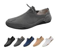 Freizeitschuhe Herren Leicht - Loafers Herren Flache Atmungsaktive Sportschuhe Wildleder Halbschuhe Slip On Fahrschuhe Casual Sportschuhe Anti-Rutsch Joggingscuhe Outdoorschuhe Walkingschuhe