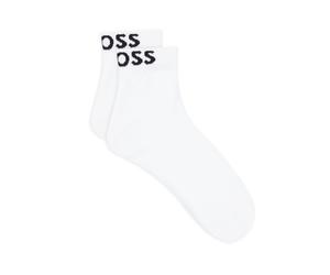 Freizeitsocken BOSS "2P SH Logo CC W", Damen, Gr. 39-42, weiß (weiß 100), Baumwollmischung, unifarben, elastisch, Socken, mit eingestricktem BOSS Logoschriftzug (32316463-39) weiß 100