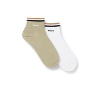 Freizeitsocken BOSS "2P SH Stripe CC", Herren, Gr. 39-42, beige (medium grün 312), Baumwollmischung, elastisch, Socken, mit BOSS Schriftzug (18459659-39) medium grün 312