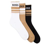 Freizeitsocken BOSS "3P QS Rib Stripe CC", Herren, Gr. 39-42, bunt (open miscellaneous 960), Baumwollmischung, elastisch, Socken, mit BOSS Logo (67786811-39) open miscellaneous 960