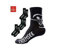Freizeitsocken CHIEMSEE "Herren Alltagssocken, Sportsocken, Baumwolle", Gr. 47-48, schwarz, Baumwolle, Baumwollmischung, Elasthan, Polyamid, unifarben, elastisch, Socken, in pflegeleichter Markenquali