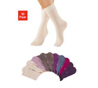 Freizeitsocken H.I.S "Damen und Herren Atmungsaktiver Baumwollanteil; Business, Basic", Gr. 39-42, bunt (2x taupe, 2x beige, 2x pflaume, 1x jeans, 1x lila, 1x beere, 1x altrosa), Baumwolle, Baumwollmi