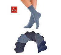 Freizeitsocken H.I.S, Herren, Gr. 39-42, blau (2x marine, 2x dunkeljeans meliert, 2x helljeans meliert, 2x jeans, 2x dunkelblau), Obermaterial: 75% Baumwolle, 23% Polyamid, 2% Elasthan, unifarben, ela