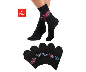 Freizeitsocken H.I.S, Kinder, Gr. 35-38, 5x schwarz, Baumwollmischung, unifarben, elastisch, Socken, mit eingestrickten Motiven (72974867-35) 5x schwarz