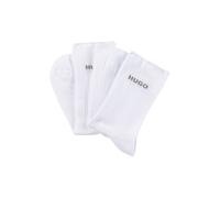 Freizeitsocken HUGO UNDERWEAR "2P QS FINE RIB CC", Mädchen, Gr. 35-38, weiß, Baumwollmischung, clean, elastisch, Socken, mit großem Logo (64123534-35) weiß