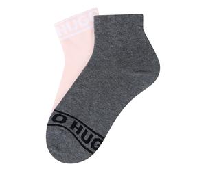 Freizeitsocken HUGO UNDERWEAR "2P SH LOGO CC W", Damen, Gr. 35-38, light, pastel pink 688, Baumwollmischung, elastisch, Socken Freizeitsocken, mit Logobund (85432110-35)