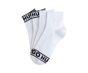 Freizeitsocken HUGO UNDERWEAR "2P SH LOGO CC W", Damen, Gr. 35-38, weiß, Baumwollmischung, kontrastfarbene Details, unifarben, elastisch, Socken, mit Logobund (97711136-35) weiß
