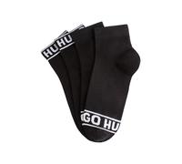 Freizeitsocken HUGO UNDERWEAR "2P SH LOGO CC W", Mädchen, Gr. 35-38, schwarz, Baumwollmischung, kontrastfarbene Details, unifarben, elastisch, Socken, mit Logobund (23075620-35) schwarz