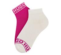 Freizeitsocken HUGO UNDERWEAR "2P SH LOGO CC W", Mädchen, Gr. 39-42, schwarz pink 653, Baumwollmischung, elastisch, Socken, mit Logobund (76482801-39) schwarz pink 653
