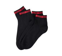 Freizeitsocken HUGO UNDERWEAR "2P SH TAPE CC 102", Damen, Gr. 39-42, schwarz (schwarz 001), Baumwollmischung, elastisch, Socken, mit HUGO-Logoschriftzügen (76104937-39) schwarz 001