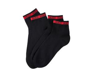 Freizeitsocken HUGO UNDERWEAR "2P SH TAPE CC 102", Damen, Gr. 39-42, schwarz (schwarz 001), Baumwollmischung, elastisch, Socken, mit HUGO-Logoschriftzügen (76104937-39) schwarz 001