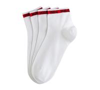 Freizeitsocken HUGO UNDERWEAR "2P SH TAPE CC 102", Damen, Gr. 43-46, weiß, Baumwollmischung, kontrastfarbene Details, unifarben, elastisch, Socken, mit HUGO-Logoschriftzügen (44226147-43) weiß