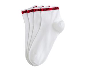 Freizeitsocken HUGO UNDERWEAR "2P SH TAPE CC 102", Damen, Gr. 43-46, weiß, Baumwollmischung, kontrastfarbene Details, unifarben, elastisch, Socken, mit HUGO-Logoschriftzügen (44226147-43) weiß