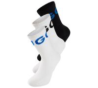 Freizeitsocken HUGO UNDERWEAR "3P QS ICONIC CC 1", Herren, Gr. 39-42, schwarz (weiß, schwarz), Baumwollmischung, elastisch, Socken, mit HUGO Logostickerei in Kontrastfarbe (92853053-39) weiß, schwarz