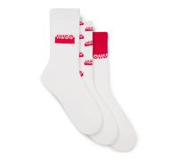 Freizeitsocken HUGO UNDERWEAR "3P QS SPLIT LOGO CC", Damen, Gr. 39-42, weiß, Baumwollmischung, Socken Freizeitsocken, mit verschiedenen Mustern (63312809-39)