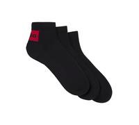 Freizeitsocken HUGO UNDERWEAR, Jungen, Gr. 43-46, schwarz, Baumwollmischung, unifarben mit Farbeinsatz, elastisch, Socken, mit kontrastfarbenem HUGO Logo (15751953-43) schwarz