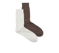 Freizeitsocken JACK & JONES "JAC - Socken im 2er-Pack mit Stretch für optimale Passform", Herren, grau (light grau melange), Baumwollmischung, meliert, elastisch, Socken, basic, Baumwollmischung (4070