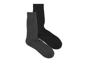 Freizeitsocken JACK & JONES "JAC - Socken im 2er-Pack mit Stretch für optimale Passform", Herren, schwarz, Baumwollmischung, meliert, elastisch, Socken, basic, Baumwollmischung (38728211-0) schwarz