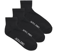 Freizeitsocken JACK & JONES "JACLEON SHORT TENNIS SOCKS 3 PACK SN", Herren, schwarz (schwarz pack:schwarz, schwarz), Baumwollmischung, unifarben, Socken, Baumwollmischung, Einheitsgröße (33745342-0) s