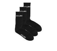 Freizeitsocken JACK & JONES "JACMELVIN - Tennissocken mit Stretch, ideal kombinierbar", Herren, Gr. 1, schwarz (schwarz pack:schwarz, schwarz), Baumwollmischung, unifarben, Socken, unifarben, casual (