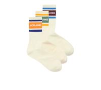 Freizeitsocken JACK & JONES "JACNICE TENNIS SOCKS 3 PACK SN", Herren, buttercream pack:buttercream, buttercream, Baumwollmischung, unifarben mit Farbeinsatz, Socken (53605625-0) buttercream pack:butte