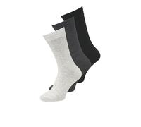 Freizeitsocken JACK & JONES "JACRAFAEL - Sockenpackung mit Stretch-Anteil, Einheitsgröße", Herren, Gr. 1, schwarz (schwarz pack:dunkelgrau melange, light grau melange), Baumwollmischung, uni und melan