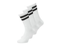 Freizeitsocken JACK & JONES "JACTRAVIS - Tennissocken mit Stretch und hohem Komfort", Herren, Gr. 1, weiß (weiß pack:weiß, weiß), Baumwollmischung, unifarben, Socken, unifarben, casual (81685537-1) we