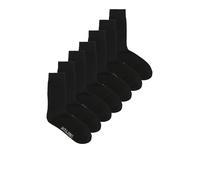 Freizeitsocken "JACRAFAEL SOCKS 7 PACK NOOS PLS", Herren, Gr. 43/46, schwarz (schwarz pack:schwarz, schwarz, schwarz, schwarz, schwarz, schwarz), Baumwollmischung, JACK & JONES PLUSSIZE, Socken, mit L