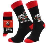 Freizeitsocken Tattoo - Auffälliges Totenkopf-Design, Grösse 36-40 - Optimaler Tragekomfort, 80% Baumwolle, in Europa hergestellt