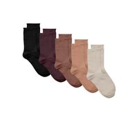 Freizeitsocken VERO MODA "VMKIRA SOCKS 5-PACK NOOS", Damen, café au lait pack:cafe au l, oatmeal, nutmeg, winetasting, schwarz, Baumwollmischung, uni, Socken, Baumwollmischung (30928607-0) café au lai