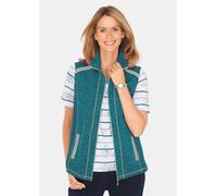 Freizeitweste aus wärmenden Strickfleece mit Stehkragen türkis 44