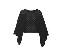 Ajourpullover FRENCH CONNECTION, Damen, Gr. 44/46, schwarz, Strick, Obermaterial: 50% Baumwolle, 50% Polyacryl, unifarben, figurumspielend taillenbedeckt, Rundhals, Fledermausärmel, Pullover, leicht t