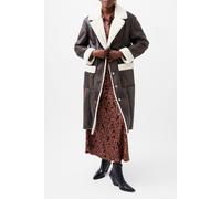 French Connection Arizona Faux Shearling Coat Chocolate Größe: 12 | Kunstfell-Mäntel Outlet | Damen | Braun