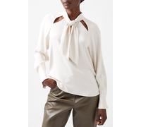 French Connection Carmen Crepe Tie Blouse Classic Cream Größe: XS | Blusen Outlet | Damen | Weiß