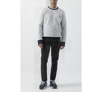 French Connection Contrast Crew Neck Sweater Lgt Grey Mel/dk Navy Größe: S | Pullover Outlet | Herren | Grau