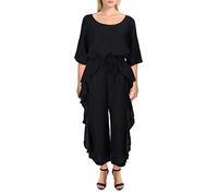 French Connection Damen Jumpsuit aus schwarzer Spitze und durchsichtiger Schnitt, gerades Bein - Schwarz - X-Klein