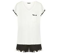FRENCH CONNECTION Damen Shorty ecru/schwarz bedruckt Gr.44/46