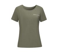 T-Shirt FRENCH CONNECTION, Damen, Gr. 44/46, grün, Single Jersey, Obermaterial: 62% Polyester, 33% Viskose, 5% Elasthan, unifarben, Basic hüftlang, Rundhals, eingesetzt, Shirts T-Shirt, mit kleinem Lo