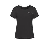 T-Shirt FRENCH CONNECTION, Damen, Gr. 36/38, schwarz, Single Jersey, Obermaterial: 62% Polyester, 33% Viskose, 5% Elasthan, unifarben, Basic hüftlang, Rundhals, eingesetzt, Shirts T-Shirt, mit kleinem