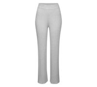 Homewearhose FRENCH CONNECTION, Damen, Gr. 36/38, N-Gr, grau (hellgrau, meliert), Rippstrick, Obermaterial: 50% Viskose (LENZING ECOVERO), 28% Polyester, 22% Polyamid, unifarben, meliert, modisch, beq