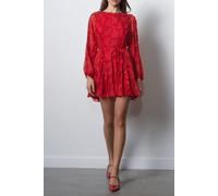 French Connection Kara Print L/s Flared Dress Mars Red/haute Größe: 18 | Minikleider Outlet | Damen | Rot