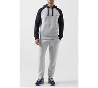 French Connection Logo Overhead Raglan Sweat Hoodie Dk Navy/lgt Grey Mel Größe: S | Kaputzenpullis Outlet | Herren | Grau