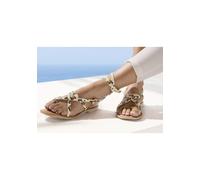Sandale FRENCH CONNECTION "Sandalette, Sommerschuhe, offener Schuh, Ledersandale", Damen, Gr. 39, leo, Obermaterial: 100% Rindsleder. Decksohle: 100% Lederimitat. Futter: 100% Ziegenleder. Laufsohle: