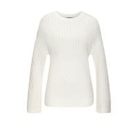 Strickpullover FRENCH CONNECTION, Damen, Gr. 32/34, creme, Strick, Obermaterial: 33% Nylon, 32% Polyacryl, 30% Baumwolle, 5% Elasthan, Zopfmuster, bequem hüftlang, Rundhals, Rippstrickbündchen, Pullov