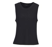 Stricktop FRENCH CONNECTION "aus leichtem Bändchengarn", Damen, Gr. 40/42, schwarz, Strick, Obermaterial: 55% Polyacryl, 45% Polyamid, unifarben, figurumspielend hüftlang, Rundhals, Tops Stricktop, So