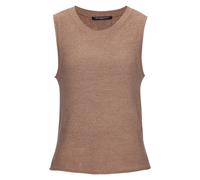 Stricktop FRENCH CONNECTION "aus leichtem Bändchengarn", Damen, Gr. 32/34, braun (taupe), Strick, Obermaterial: 55% Polyacryl, 45% Polyamid, unifarben, figurumspielend hüftlang, Rundhals, Tops Strickt
