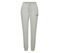 Sweathose FRENCH CONNECTION, Damen, Gr. 36/38, N-Gr, grau (hellgrau), Rippware, Obermaterial: 81% Polyester, 15% Viskose, 4% Elasthan, meliert, casual, bequem lang, Hosen, aus weicher Rippstruktur, Lo